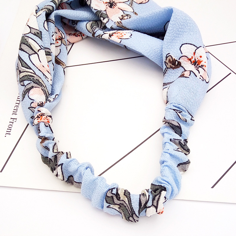 Korean Fabric Wide-brimmed Printing Cross Hair Headband  Wholesale display picture 6