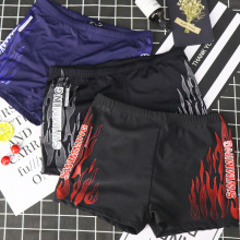 泉海天平角五分沙滩宽松舒适加大码成人花色胶印火焰游泳裤男温泉