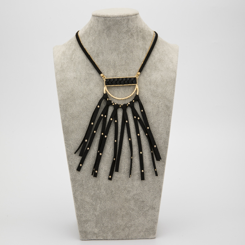 歐美品質項飾批發直銷 皮質流蘇長款毛衣鏈時尚女士潮搭飾品項鏈