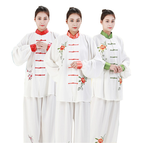 Tai chi kung fu uniforms for unisex martial arts female Tai ji quan morning exercise performance suit for women and men