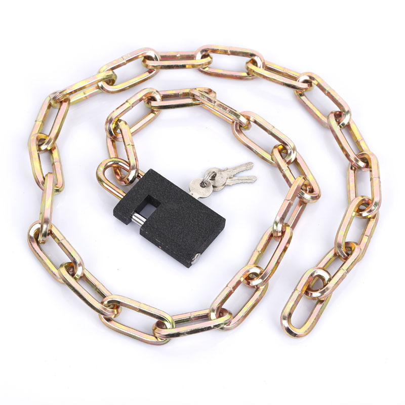 厂家直销 60cm方头链条锁 家用链子锁 自行车锁 玻璃门锁