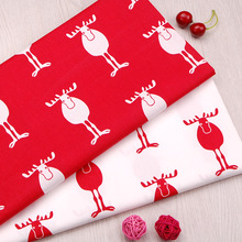 批發供應 聖誕節聖誕小鹿棉布聖誕系列純棉斜紋印花布料