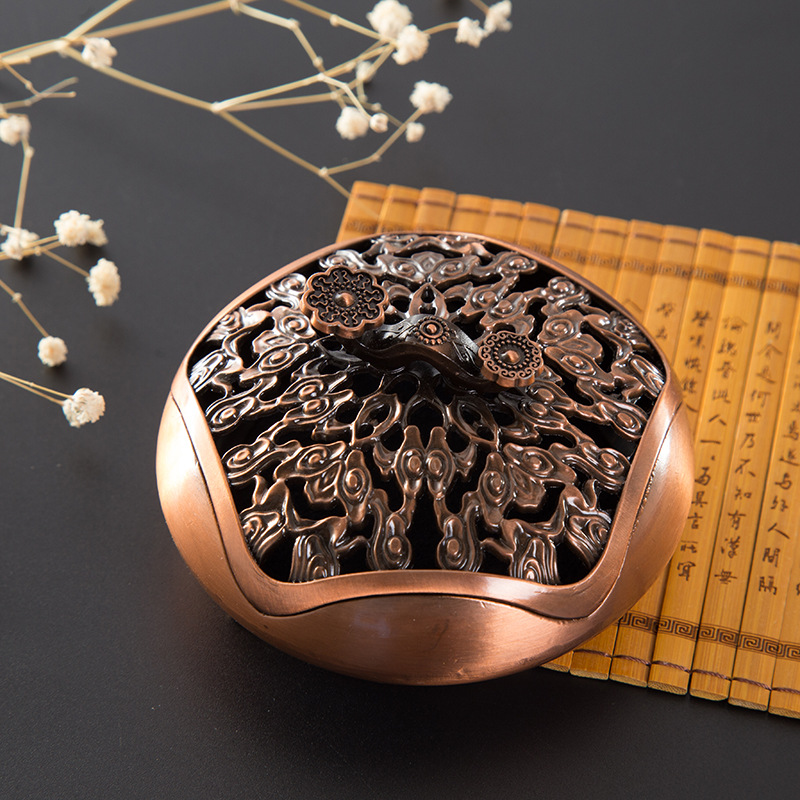 寺院古典锌合金香炉 冬季古风暖手炉新款图腾香炉|ms