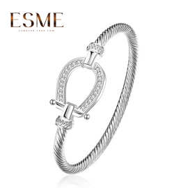 速卖通饰品 时尚银饰手镯深圳厂家货源 欧美水晶镶钻手饰批发