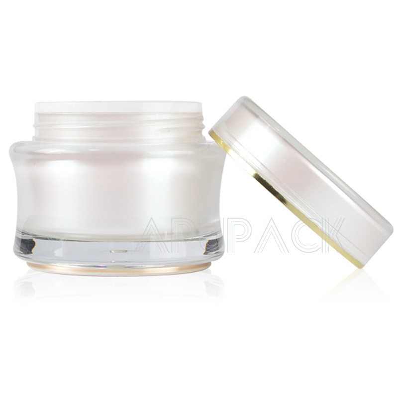 新品高端收腰圆亚克力化妆品罐30毫升/50毫升 法式小黑瓶空瓶