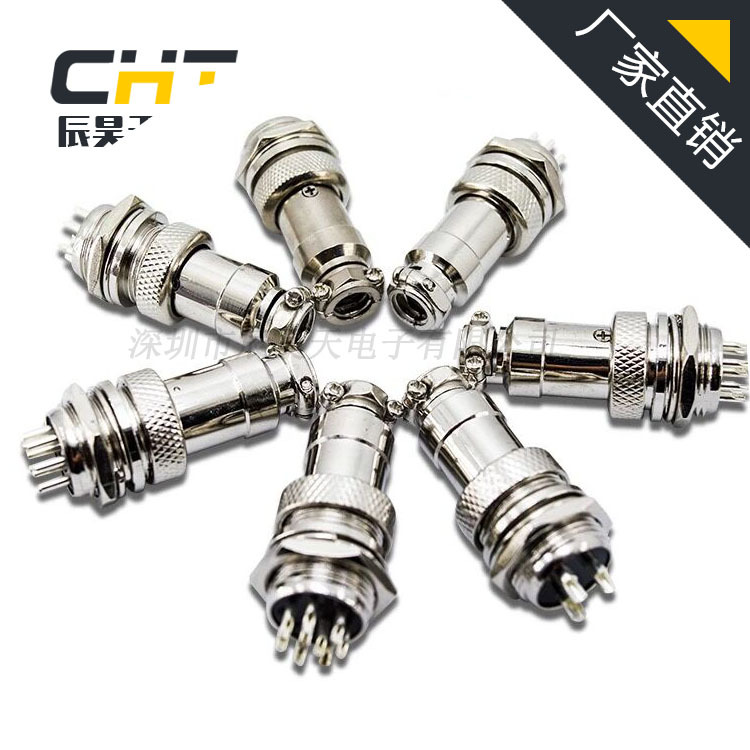 Aviation head Plug socket connector GX12 Plug in 23456 direct deal