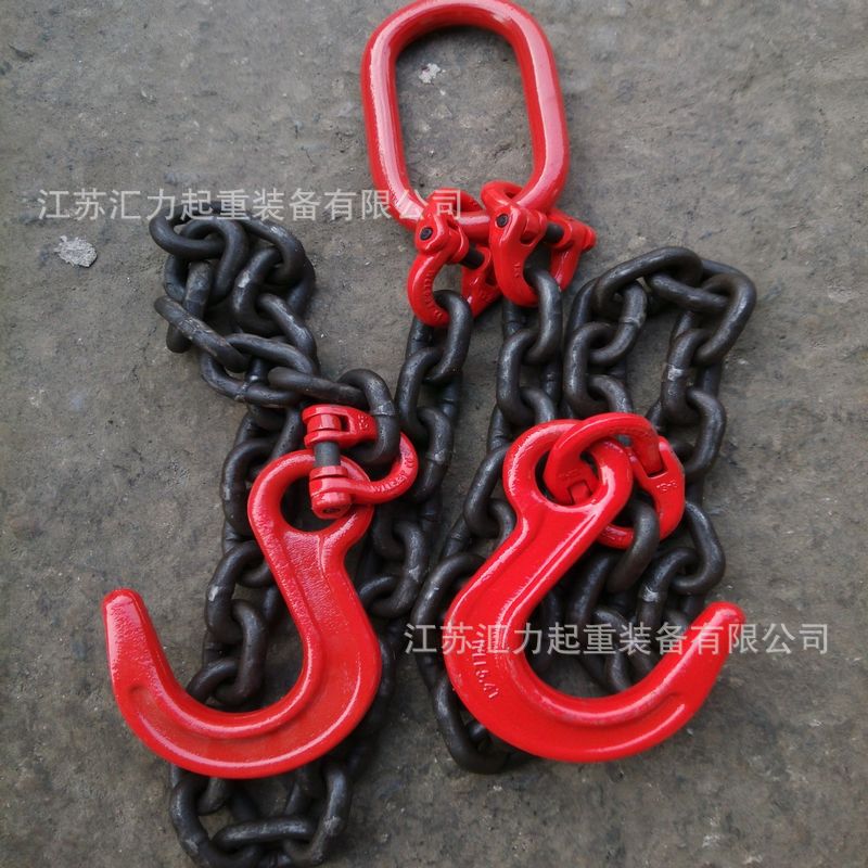 80级起重链条25t6m 合金钢链条索具25t3m两腿链条索具