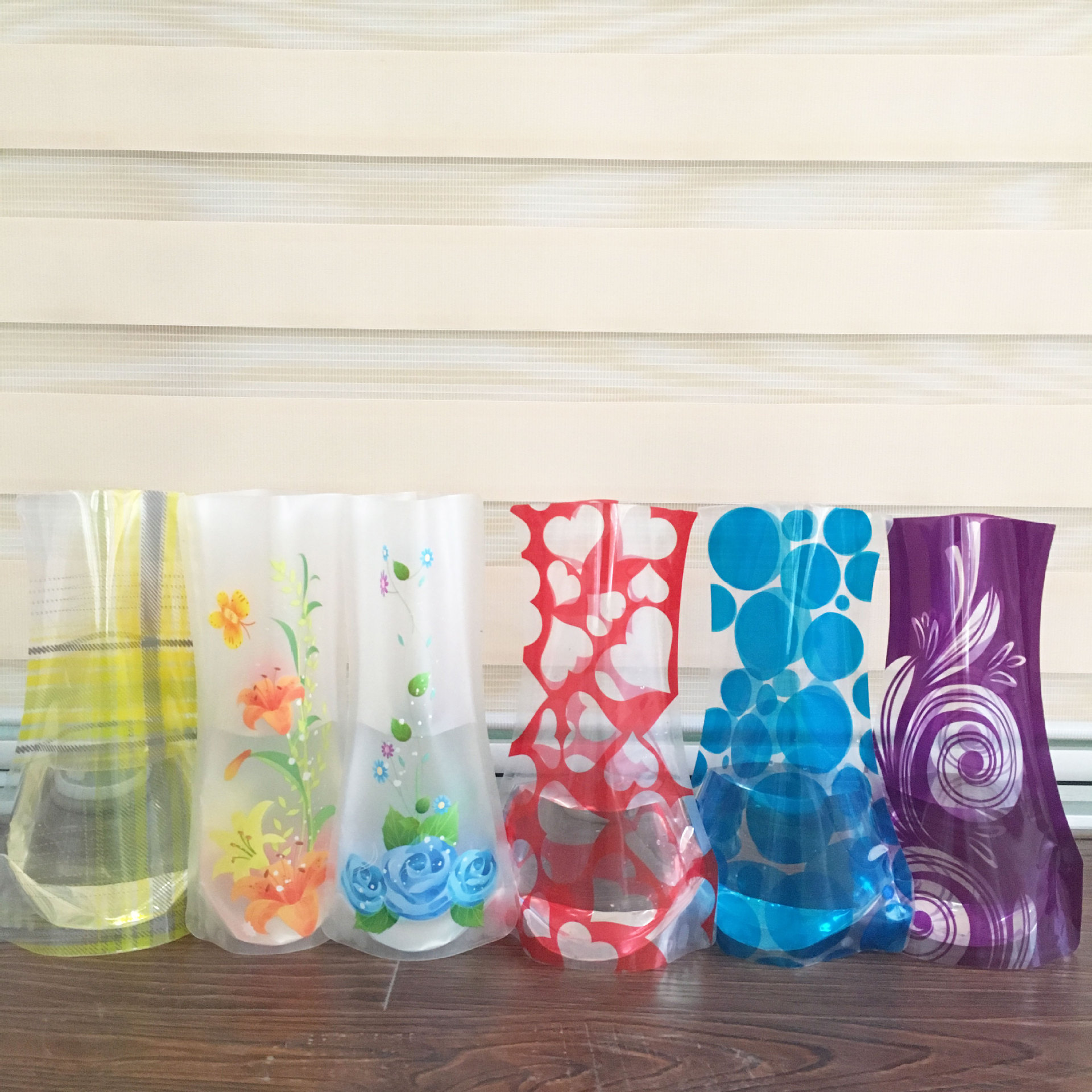 PVC Foldable Vases Collapsible Water Bag Plastic Wedding Party Vase