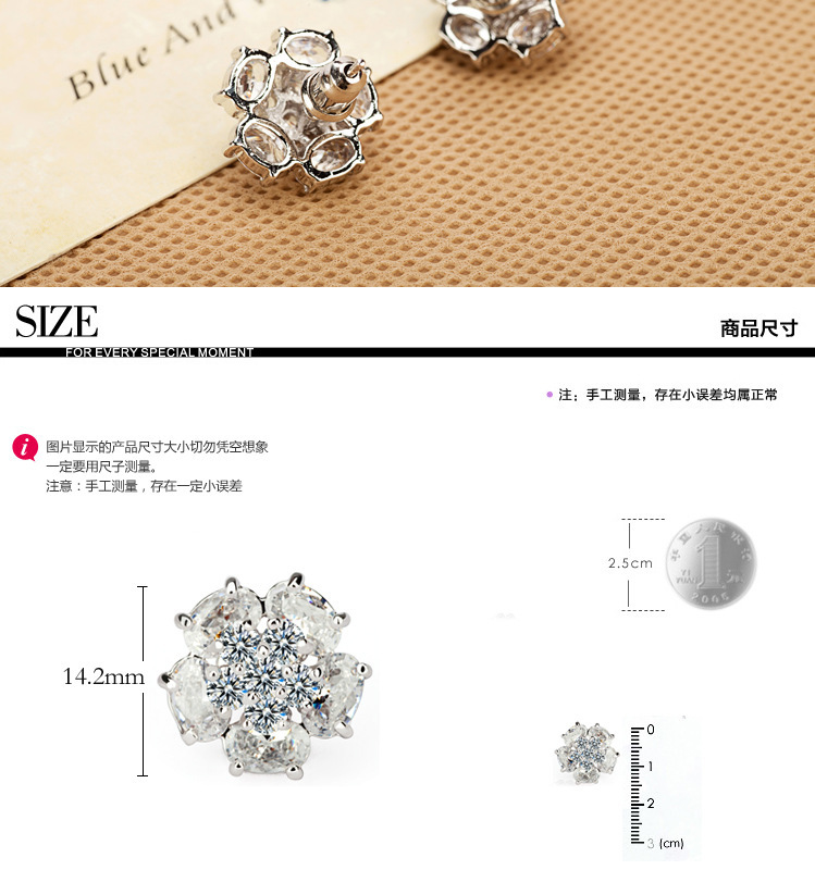 Ice And Snow Peony Stud Earrings Aaa Zircon Inlay Fashion Earrings display picture 4