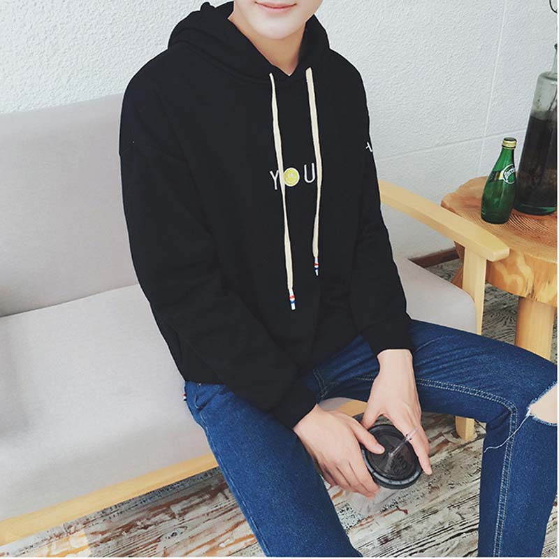 厂家定制卫衣男2017秋季新品韩版修身长袖宽松印笑脸连帽港风外套