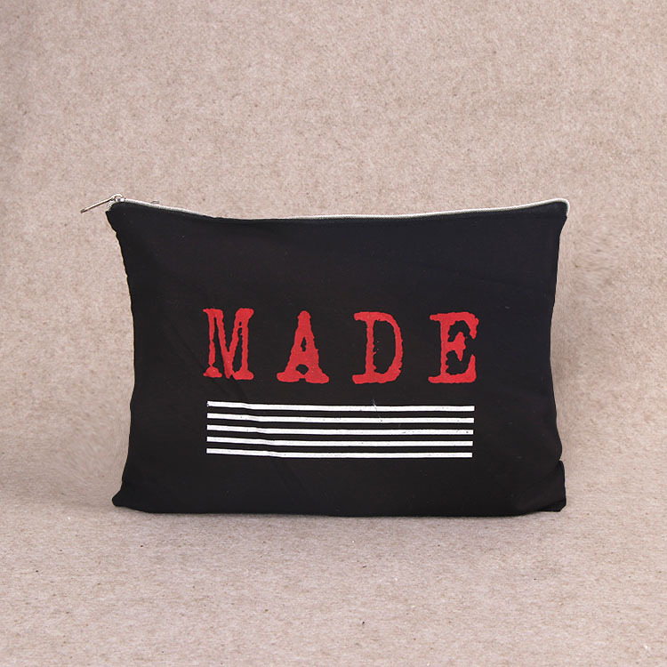 帆布拉链袋 商家批发广告全棉帆布包彩印logo明星周边拉链袋 帆布