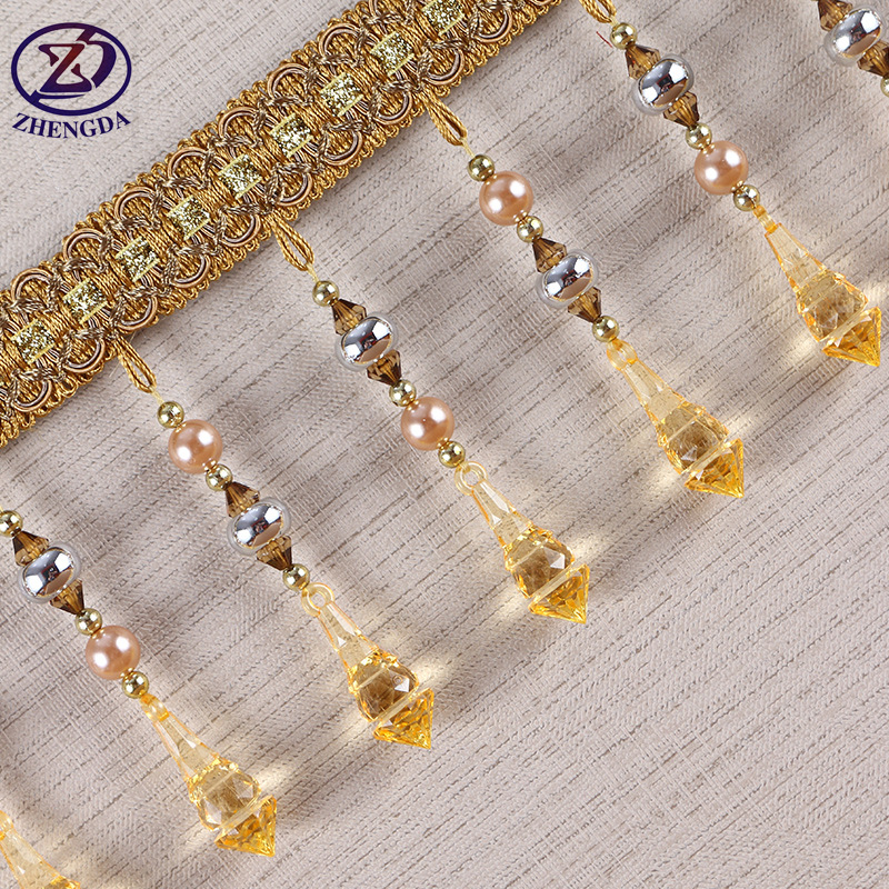 正大 电镀尖珠花边 高品质窗帘珠子挂球帘头辅料批发 15米/板批发