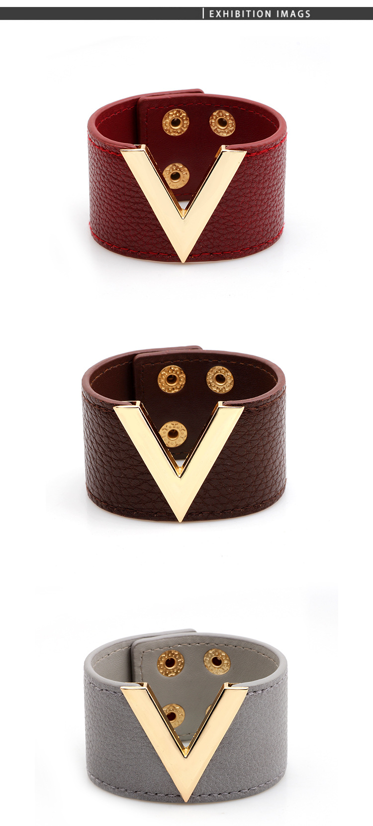 Fashion Europe And America Pu Leather Bracelet display picture 1