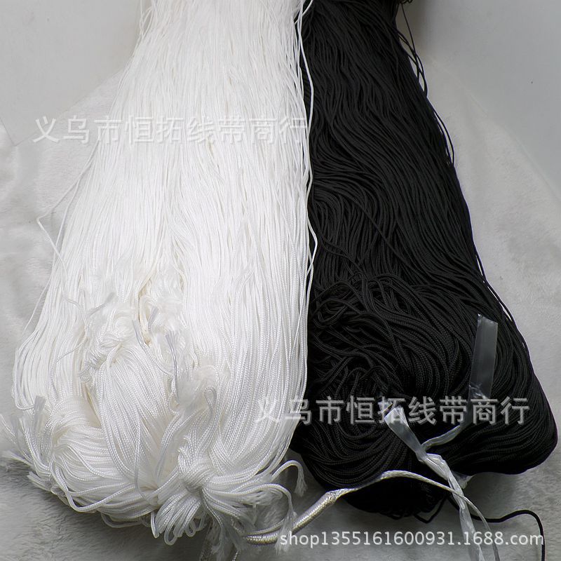 1mm丙纶绳 黑色白色丙纶线  pp绳 开关线 空心绳
