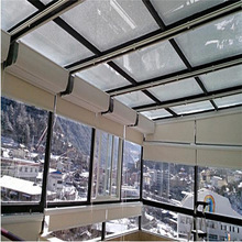 雙軌式電動天棚簾陽光房遮陽簾天窗室內遮光隔熱防曬窗簾房頂天窗
