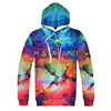 The EBAY pin explosion men fashion sky 3D universe star star Hooded Sweater XL leisure couples dress