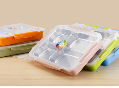 [304不锈钢PP塑料快餐盘保温饭盒大容量成人用餐盒] 304不锈钢PP塑料快餐盘保温饭盒大容量成人用餐盒