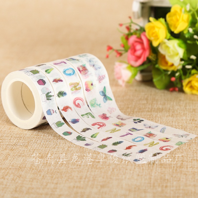 彩印优质胶带 diy拼色装饰胶带 学生手工文具礼品彩色胶带印刷