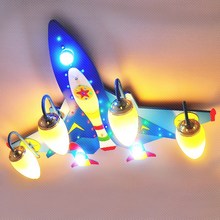 現代卡通兒童房燈創意飛機燈男孩卧室燈寶寶房間吸頂燈具幼兒園燈