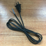 厂家供应1.5m中规电源线国标两插尾部剥皮上锡2*0.75ccc认证全铜