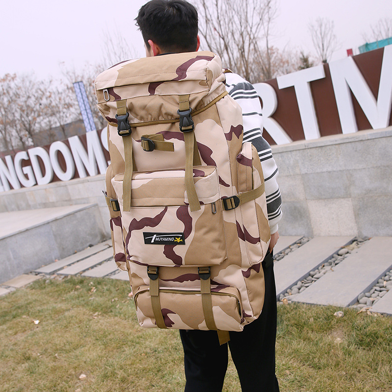 Directo de fábrica 70L táctico al aire libre bolso del alpinismo camuflaje táctico mochila hombres Mochila de Viaje de gran capacidad
