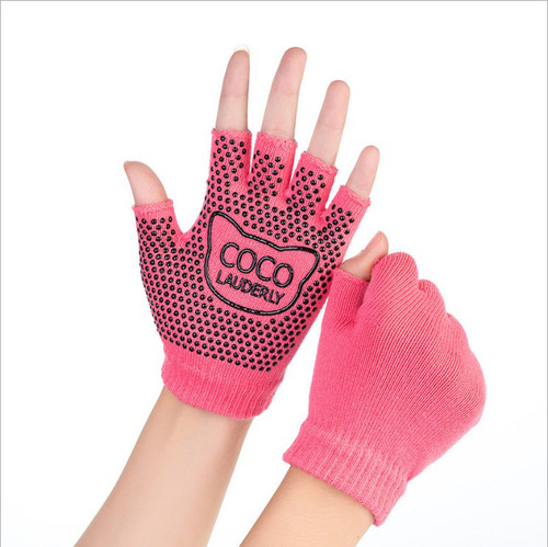 Fitness gloves women's half-finger yoga breathable non-slip wear-resistant spinning equipment training exercise cotton sports gloves