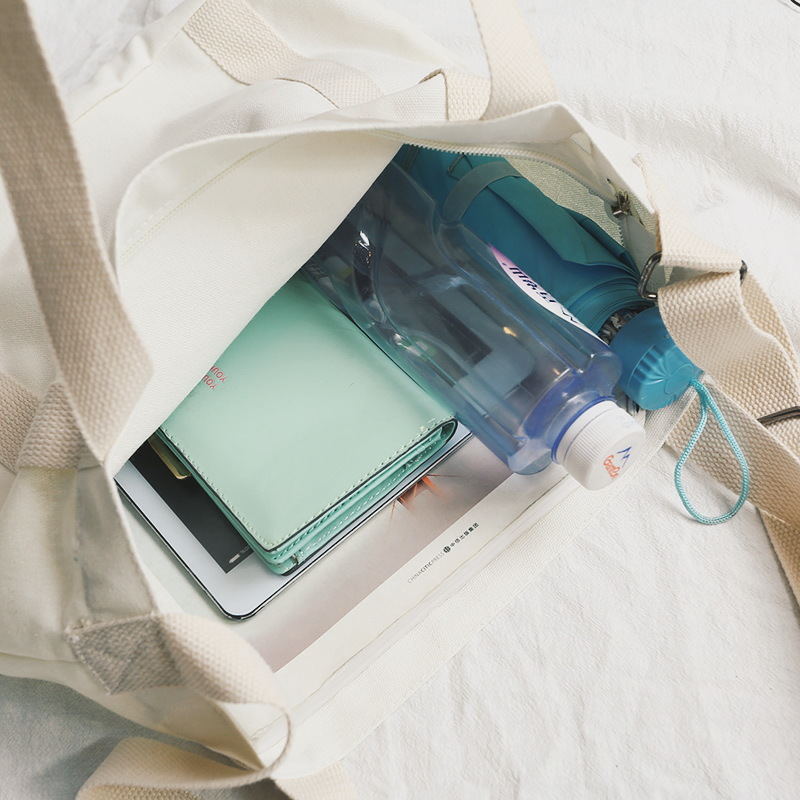 Xiaoqing bolsa de lona artística de doble uso crossbody bolsa de libro de estudiante Bolsa De mujer entrega de una pieza image 5