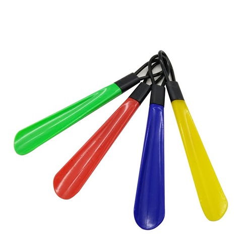 New compact lazy plastic shoehorn that saves effort in lifting shoes without bending and hurting the heels