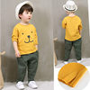 Boys&#39; suits 2019 new pattern Korean Edition Children leisure time Long sleeve children Cotton and hemp Two piece set Spring and autumn payment Children's clothing