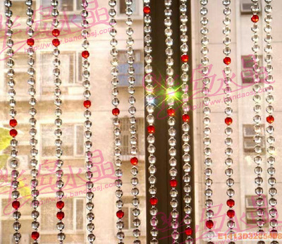 [水晶珠帘水晶门帘109 大红光珠透明光珠漂亮水晶帘] 水晶珠帘水晶门帘109 大红光珠透明光珠漂亮水晶帘
