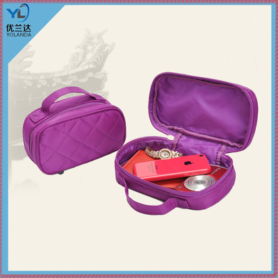 Manufactor Direct selling Foreign trade The original single- violet lady Cosmetic High-quality business affairs portable Wash bag Pure color quilting