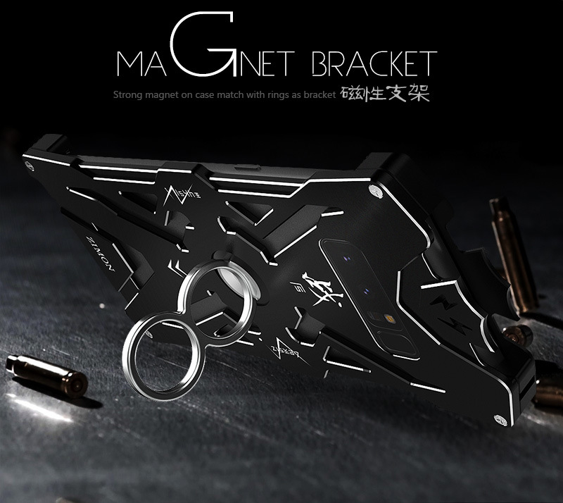 SIMON THOR Magnetic Bracket Aviation Aluminum Alloy Shockproof Armor Metal Case Cover for Samsung Galaxy Note 8