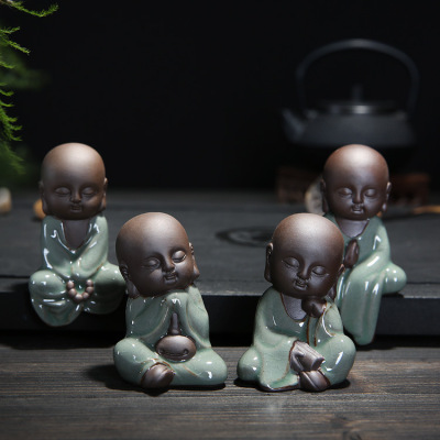 originality Monk Tea darling Small Buddha Tathagata lovely Novices Yixing tea parts Ge Succulent Decoration Boutique