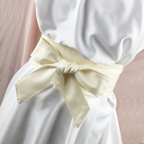 Wide Women's Belt with Butterfly Bow, Fashionable and Versatile Super Wide Decorative Soft Belt 101