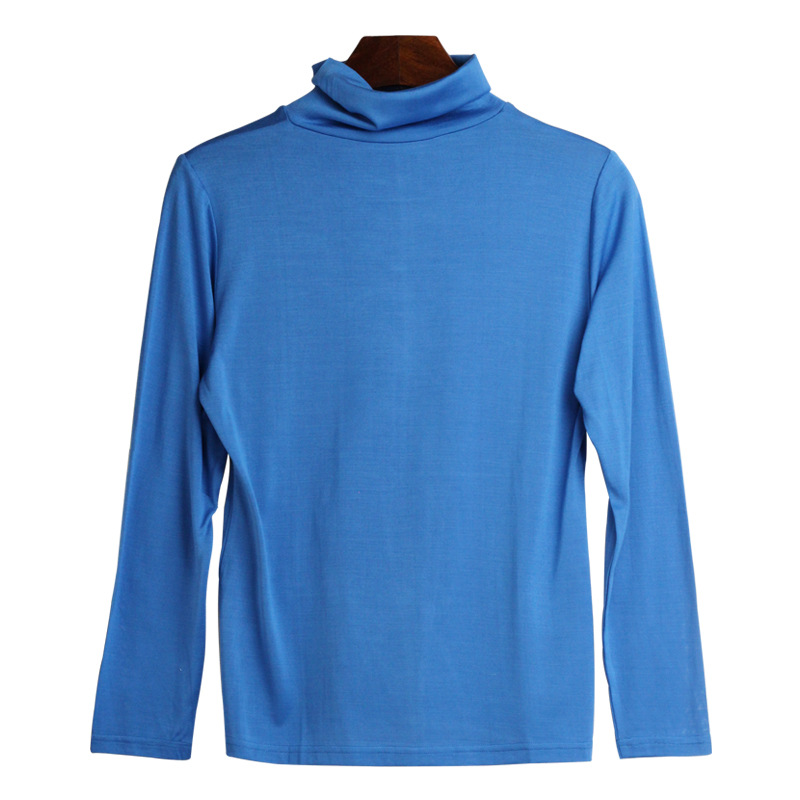 100 Silk Knit Turtleneck Long Sleeve T Shirt Soft Lightweight Solid Color Autumn Winter Womens Essential Top