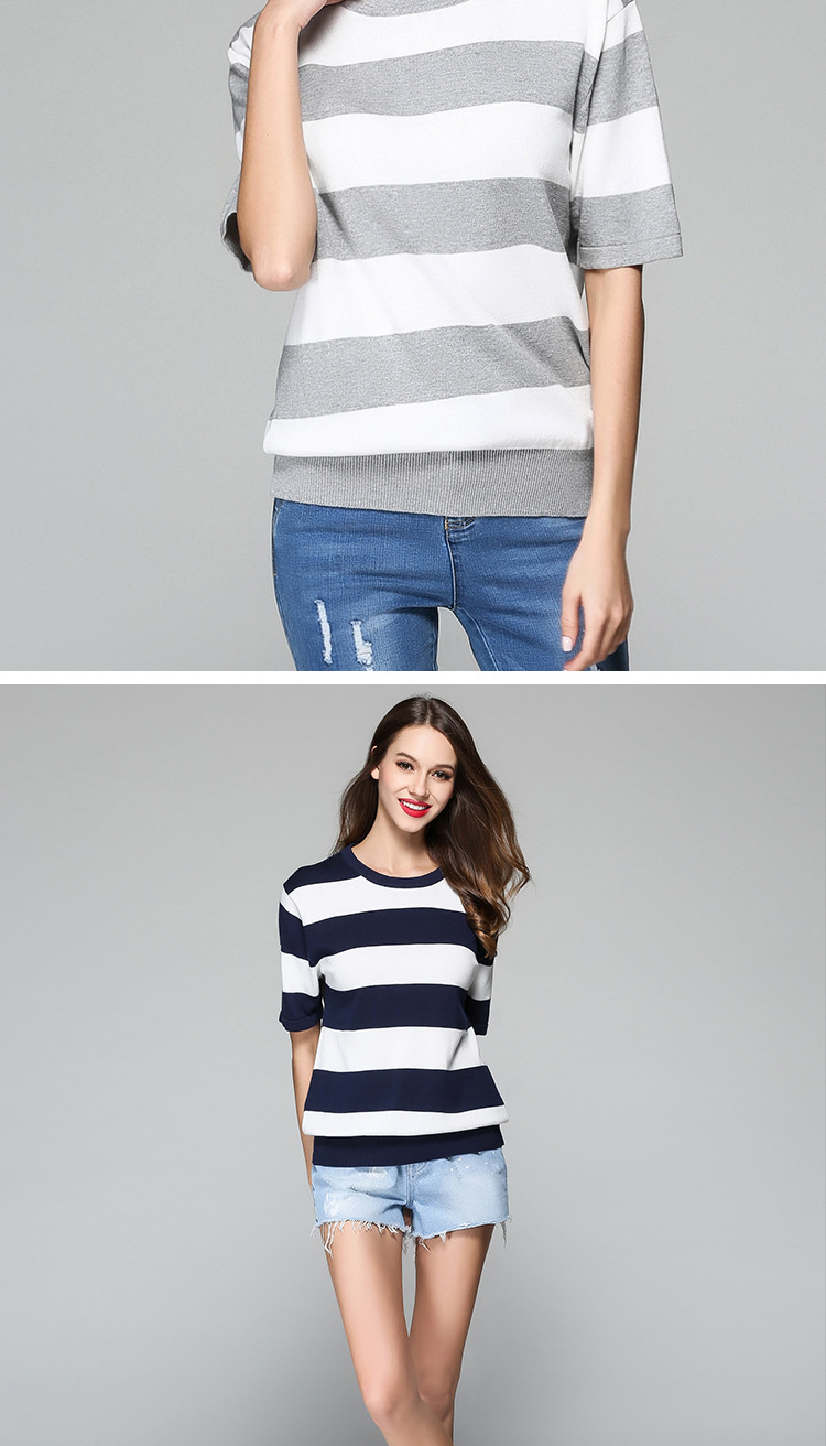 fashion striped short sleeve bottoming shirt  NSYH22114