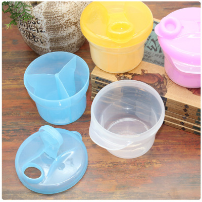 宝宝外出便携三格旋转婴儿奶粉格双层可分离转动储存格PP奶粉盒|ms