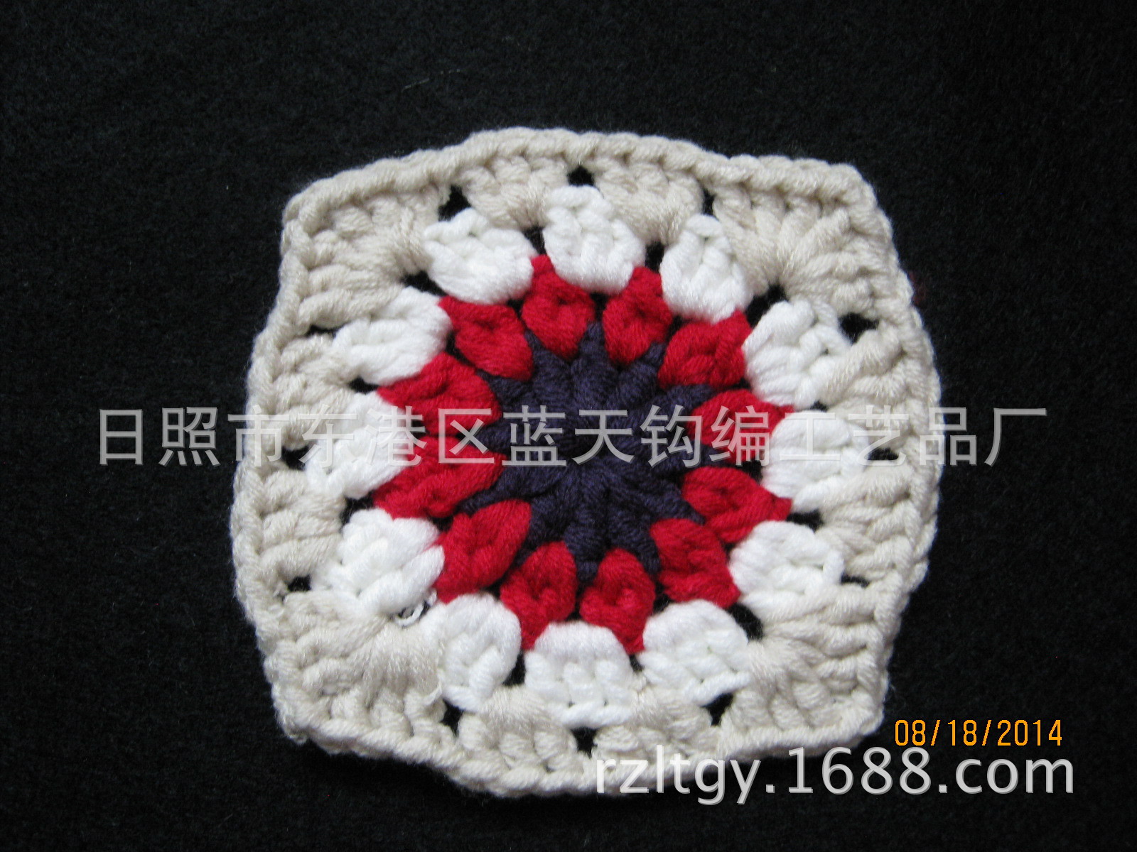 手工钩花、服装毛线勾花、手钩花花片、钩针花、手钩编织