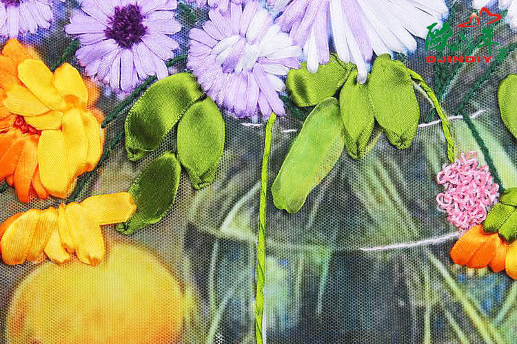 Oujin nianhua cinta bordado fábrica directa color impresión colgante pintura luz limón fragancia Sala entrada pintura decorativa