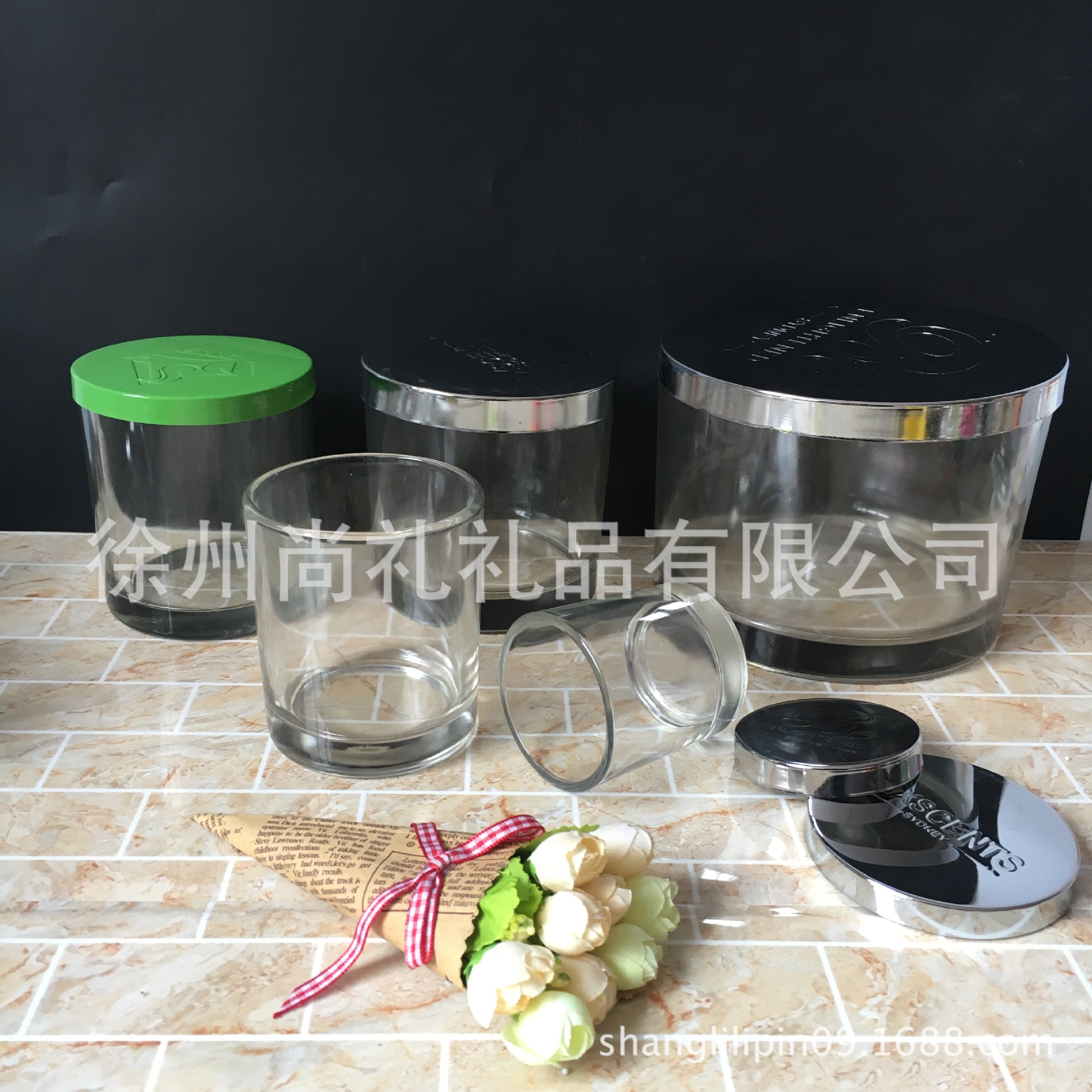 现货直销玻璃蜡烛烛台  固体香薰瓶 蜡烛杯摆件直筒玻璃杯