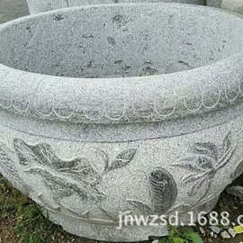 天然大理石莲花鱼缸图片及价格 山东制作家庭荷花石缸供应厂家