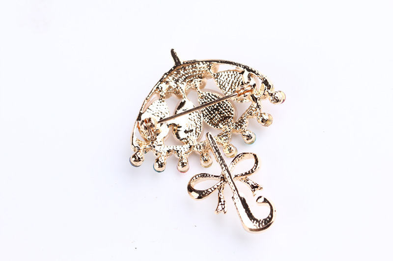 Korean fashion diamant katzenauge persönlichkeit kleine blume regenschirm corsage regenschirm pin kleine frische kleidung brosche_voghion.com