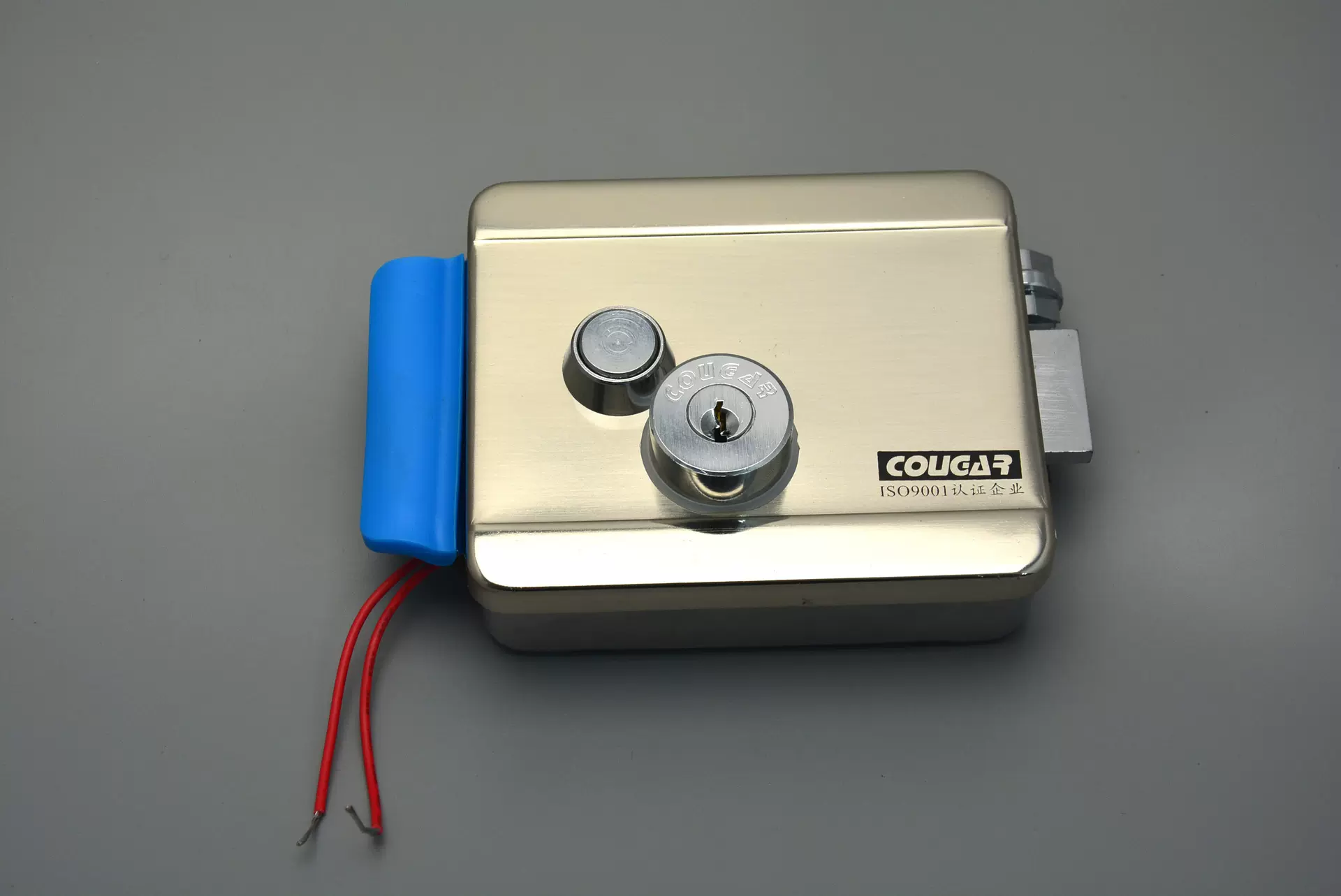 双头电控锁 带反锁功能 纯铜锁头 按钮式开锁 铁拉丝木门不锈钢门