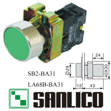 电源启动停止平头点动自复位金属按钮开关SB2 XB2 LA68B-BA31BA42