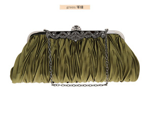 热销简洁晚宴包手拿包褶皱优雅手提包名媛淑女包7385