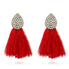 Earrings with tassels, crystal earings, accessory, Aliexpress, Korean style, with gem, wholesale