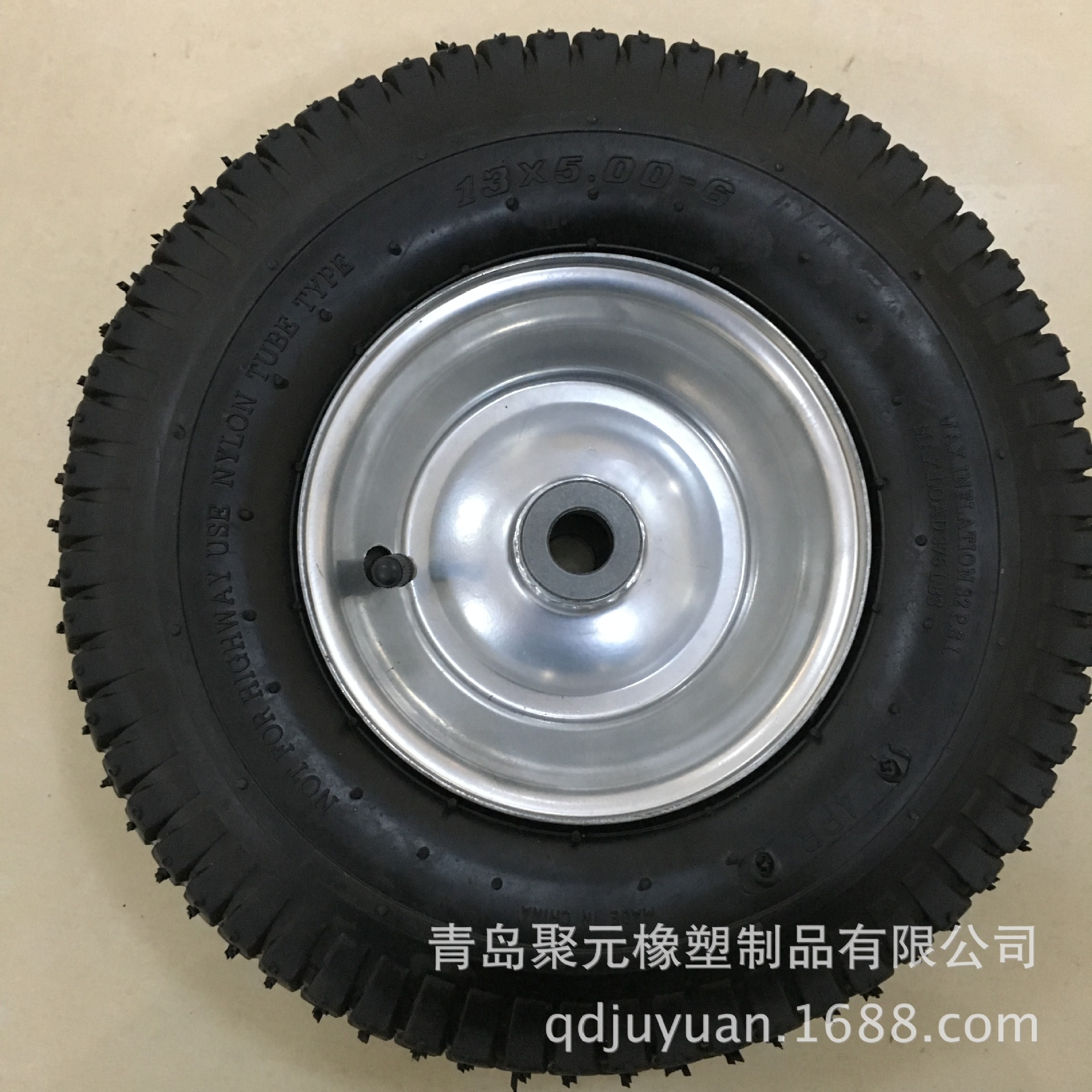 厂家供应15寸5.00-6 手推车轮胎工具车轮充气橡胶轮花园车轮