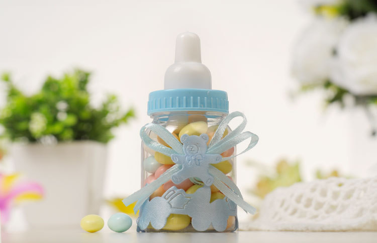 Direct Supply Of Small Milk Bottle Transparent Plastic Packaging Box Creative Candy Box European-style Baby Full Moon Return Gift Candy Box display picture 3