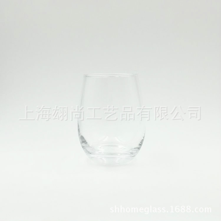 250ml机吹玻璃杯 蛋形玻璃杯 无脚红酒杯 啤酒杯批发印刷logo印字