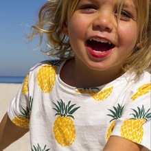 童装一件代发ins外贸货源夏季儿童体恤洋气时尚中小童菠萝短袖T恤